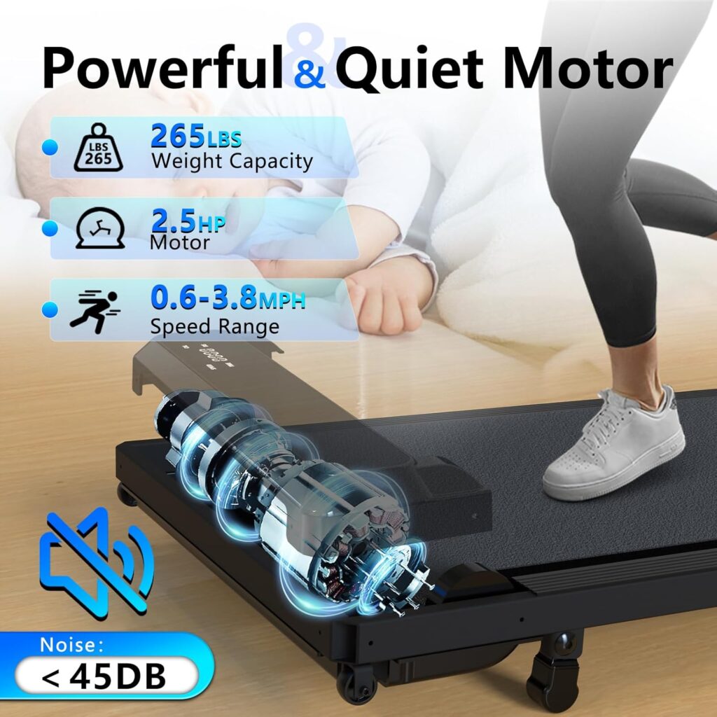 4-in-1 Walking Pad Treadmill with LED Display,5% Manual Incline Portable Walking Pad for Home  Office,2.5 HP Under Desk Treadmill with Remote Control | 265LBS,No Assembly