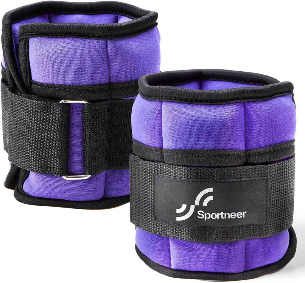 Sportneer Adjustable Ankle Weights for Women and Men 7 lbs/Pair Adjustable Leg Weights with Secure Straps, Strength Training Weighted for Yoga, Walking, Running, Aerobics, Gym, Physical Therapy