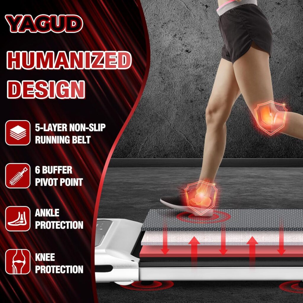 Under Desk Treadmill, Walking Pad for Home and Office, 2.5 HP Portable Walking Jogging Running Machine with Remote Control and LED Display, Sliver