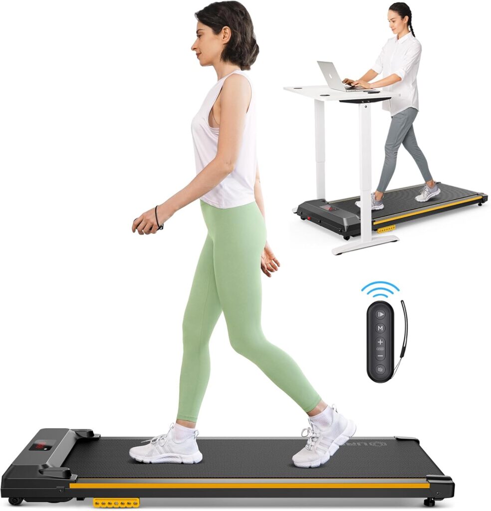 UREVO Under Desk Treadmill, Walking Pad 2 in 1 for Home/Office, Portable Walking Pad Treadmill with Remote Control, LED Display