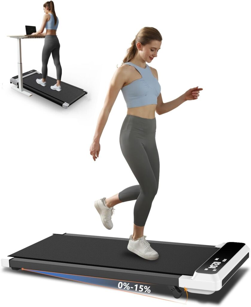 Walking Pad 2 in 1 for Walking and Jogging, Under Desk Treadmill for Home Office with Remote Control, Portable Walking Pad Treadmill Under Desk, Desk Treadmill in LED Display