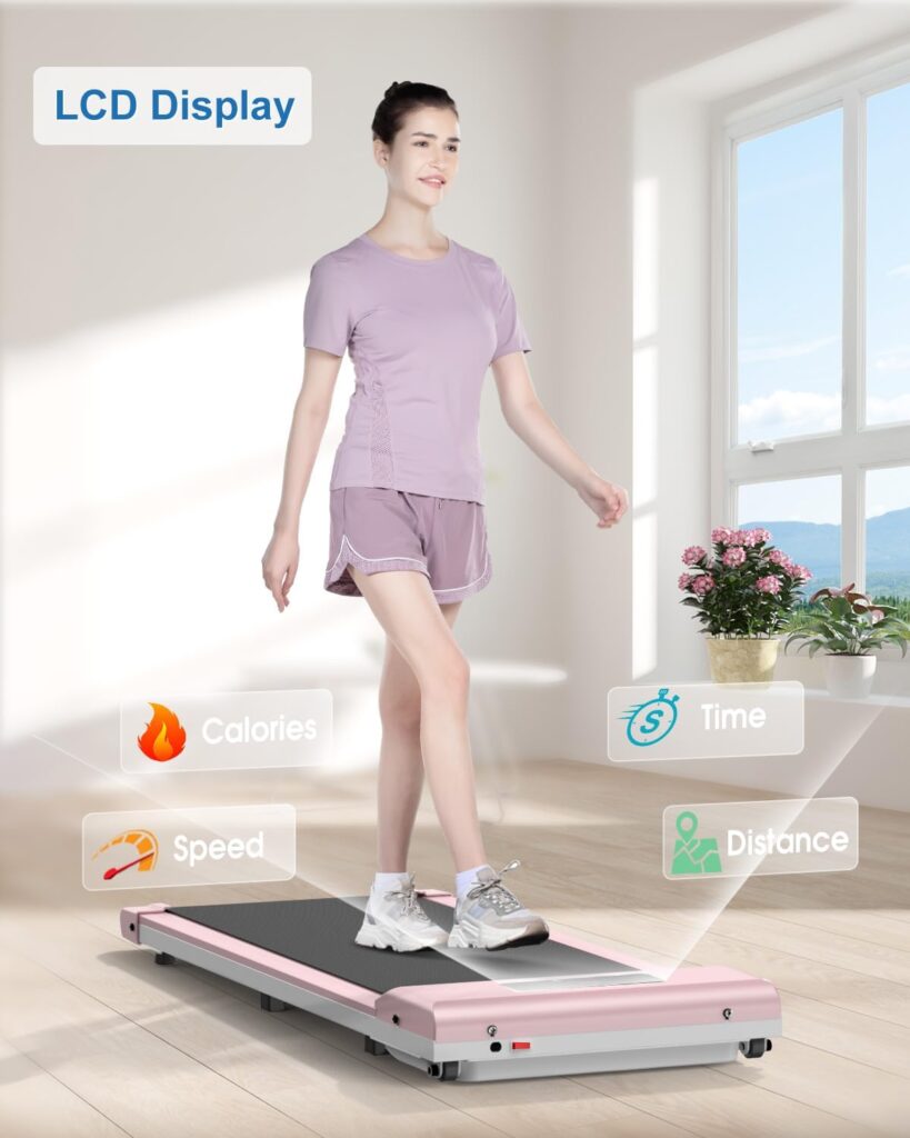 Walking Pad Treadmill 2 in 1, 6.2MPH Under Desk Treadmill Portable for Office  Home, Wide Running Belt, Remote Control, LED Display, 300 Lb Capacity