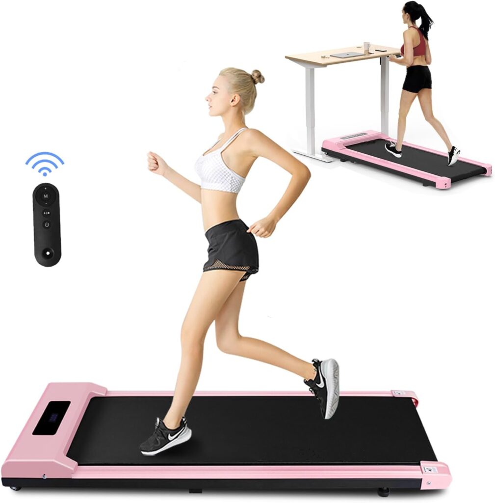 Walking Pad Treadmill 2 in 1, 6.2MPH Under Desk Treadmill Portable for Office  Home, Wide Running Belt, Remote Control, LED Display, 300 Lb Capacity