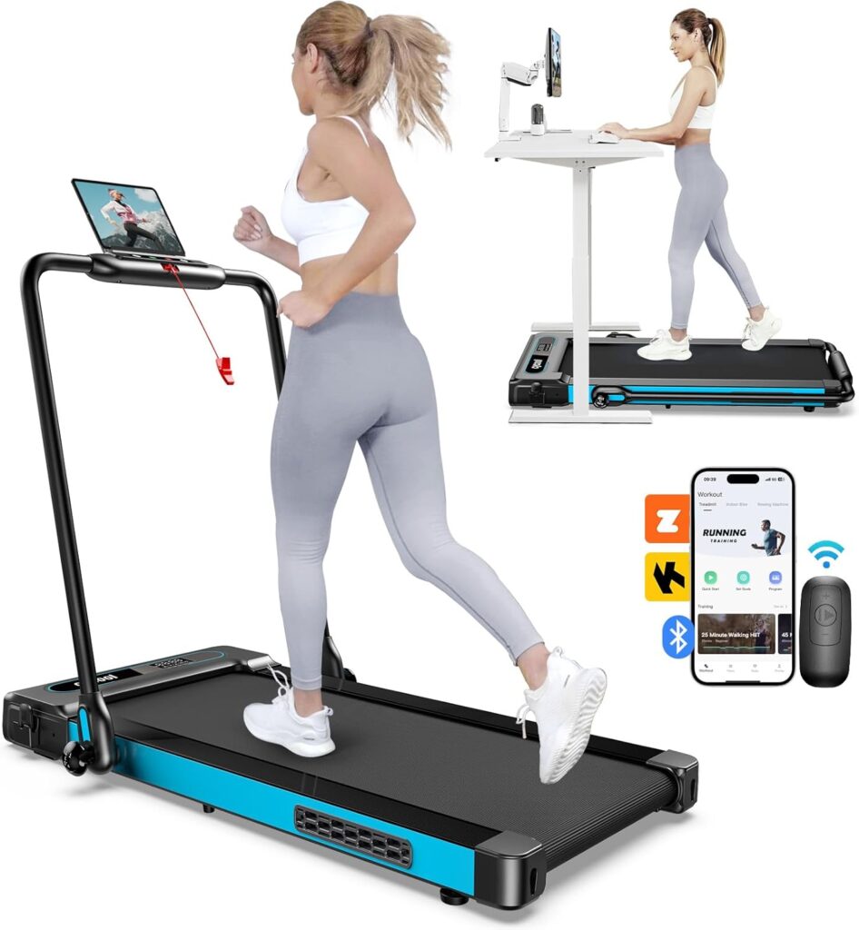 Walking Pad Treadmill, Under Desk Treadmills for Home and Office, 3 in 1 Foldable Treadmill 3.0 HP Electric Treadmills 300 lbs Capacity