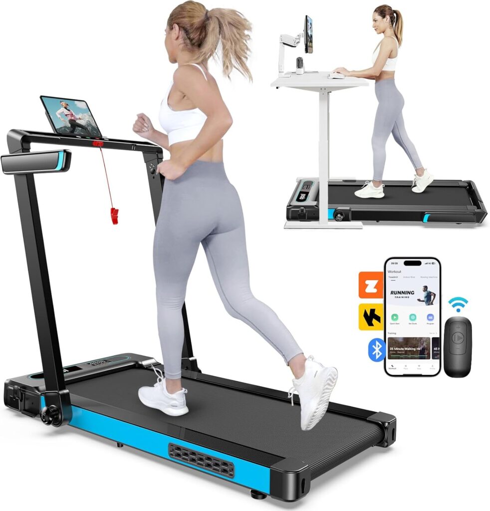 Walking Pad Treadmill, Under Desk Treadmills for Home and Office, 3 in 1 Foldable Treadmill 3.0 HP Electric Treadmills 300 lbs Capacity