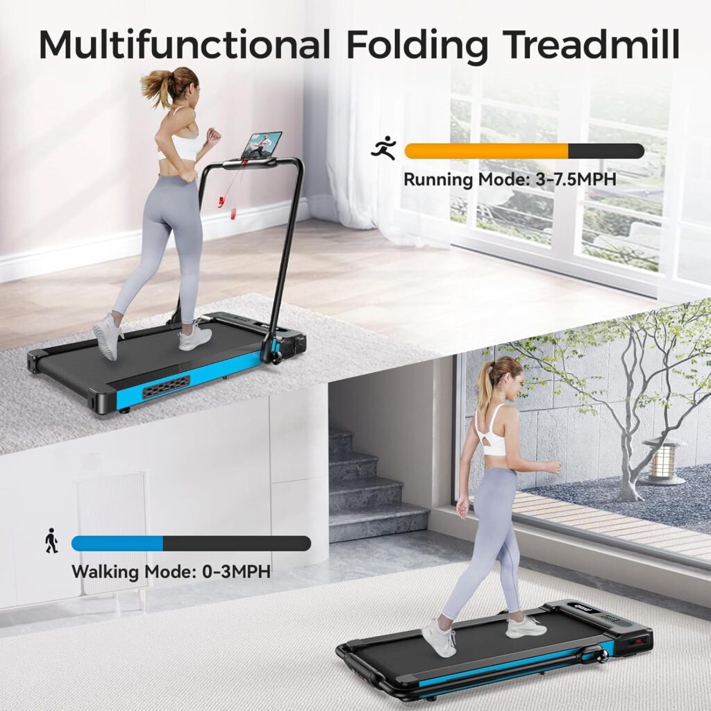 Walking Pad Treadmill, Under Desk Treadmills for Home and Office, 3 in 1 Foldable Treadmill 3.0 HP Electric Treadmills 300 lbs Capacity