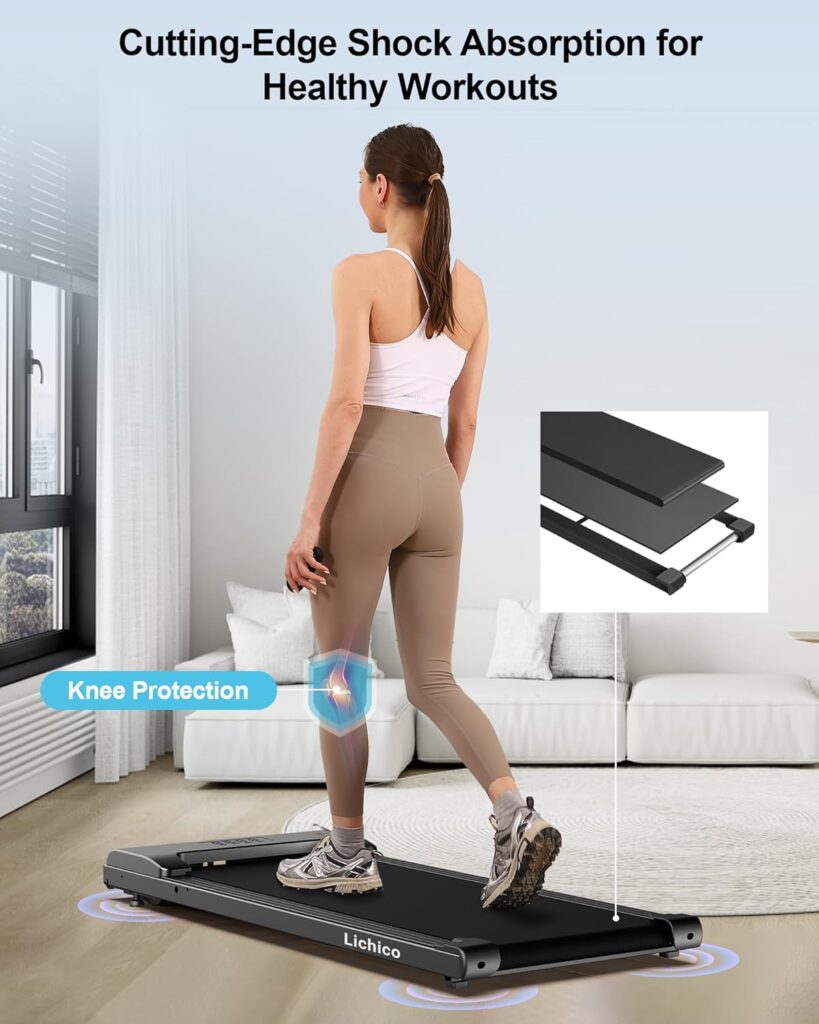 Walking Pad Under Desk Treadmill, Portable Small Treadmills for Home and Office, 2.5HP Super Quiet Brushless Motorized Walking Jogging Running Machine with Remote Control