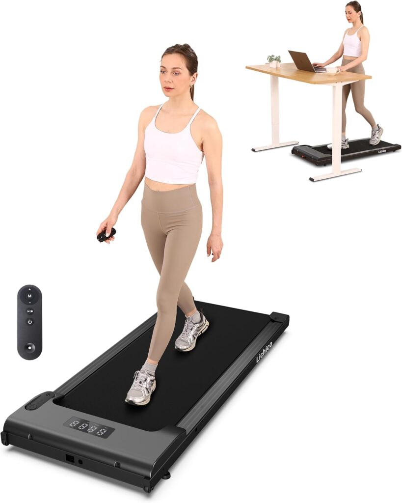 Walking Pad Under Desk Treadmill, Portable Small Treadmills for Home and Office, 2.5HP Super Quiet Brushless Motorized Walking Jogging Running Machine with Remote Control