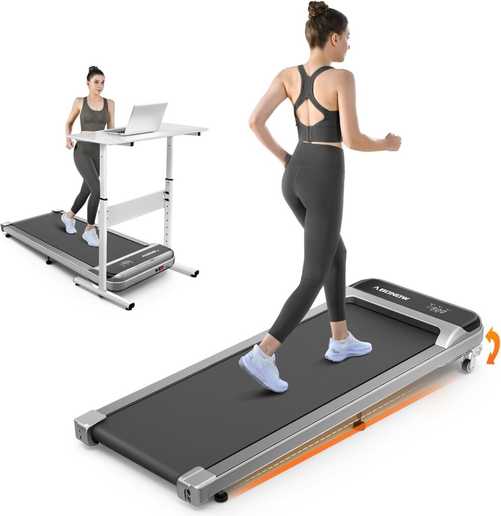 Walking Pad, Under Desk Treadmill with Incline for Home Office 2.5HP Portable Walking Treadmill with 280 Lbs Weight Capacity Walking Machine, Remote Control, LED Display