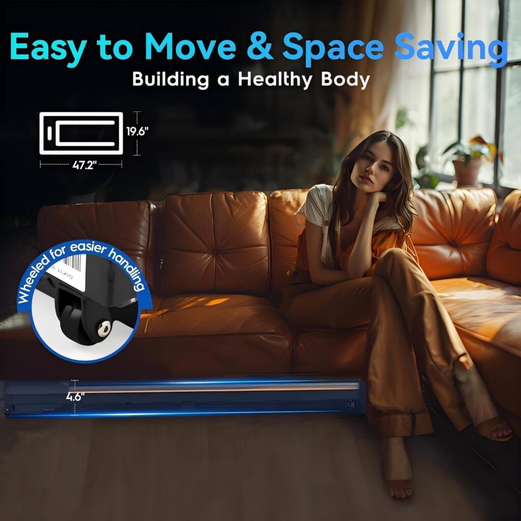 Walking Pad, Walking Pad Treadmill for Home Office, Portable Under Desk Treadmill with Remote Control and LED Display, Walking Jogging Running Machine