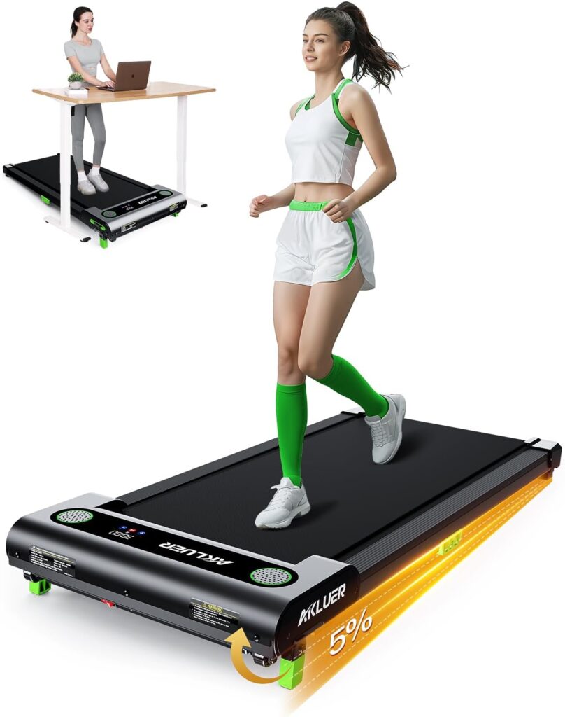 Walking Pad with Incline, Akluer Incline Walking Pad Treadmill for Home, 2.5 HP Under Desk Treadmill Small with Remote Control, Walking Pad Small Treadmill with LED Display