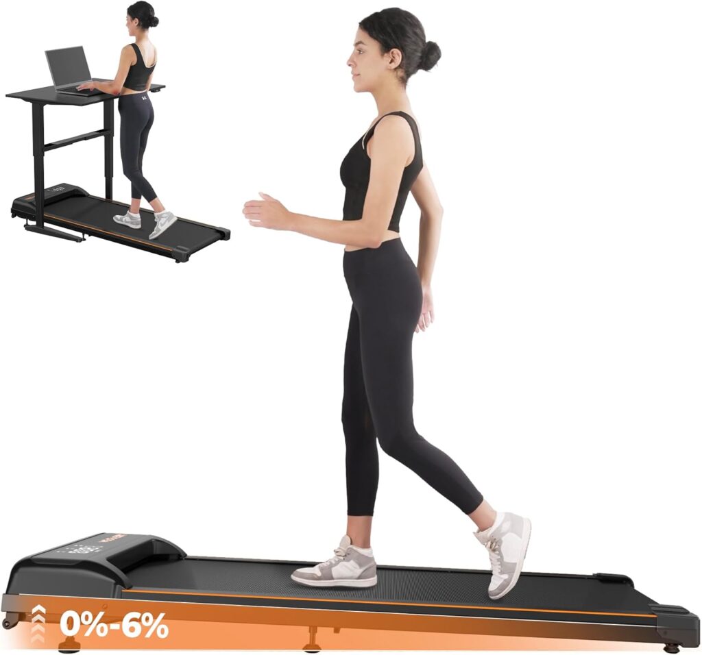 Walking Pad,Treadmill with Incline for Home Office, 2.5HP Portable Under Desk Treadmill with 265 Lbs Capacity,Remote Control, Led Display